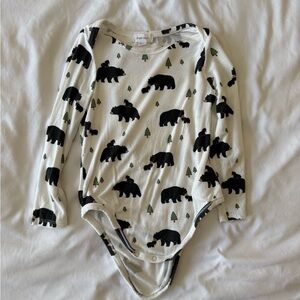 🌶️5 for $20: Angel Dear Black Bear Print Bodysuit